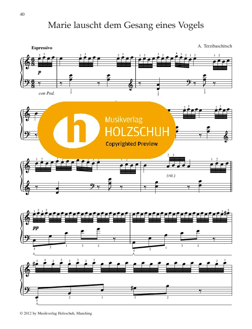 Marie lauscht dem Gesang eines Vogels